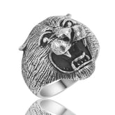 Silver Puma Head Men's Ring